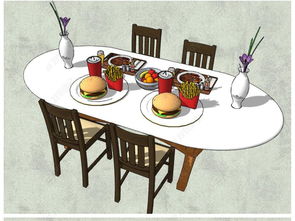 精品中餐西餐小吃食物快餐食物SU模型设计模型下载
